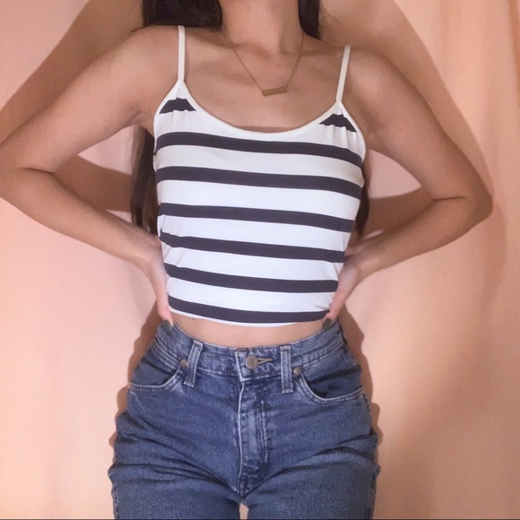 STRIPED BLACK AND WHITE ZARA CAMI - Picture 2 of 5